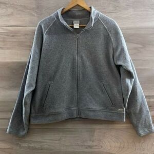 Vintage Champion Womens Gray Long Sleeve Full Zip Fleece Jacket Size XL